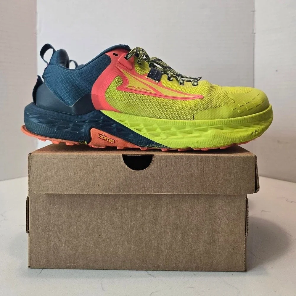 Altra Timp 5 Trail Running Shoe Yellow Green Orange Men's - 10.5 US